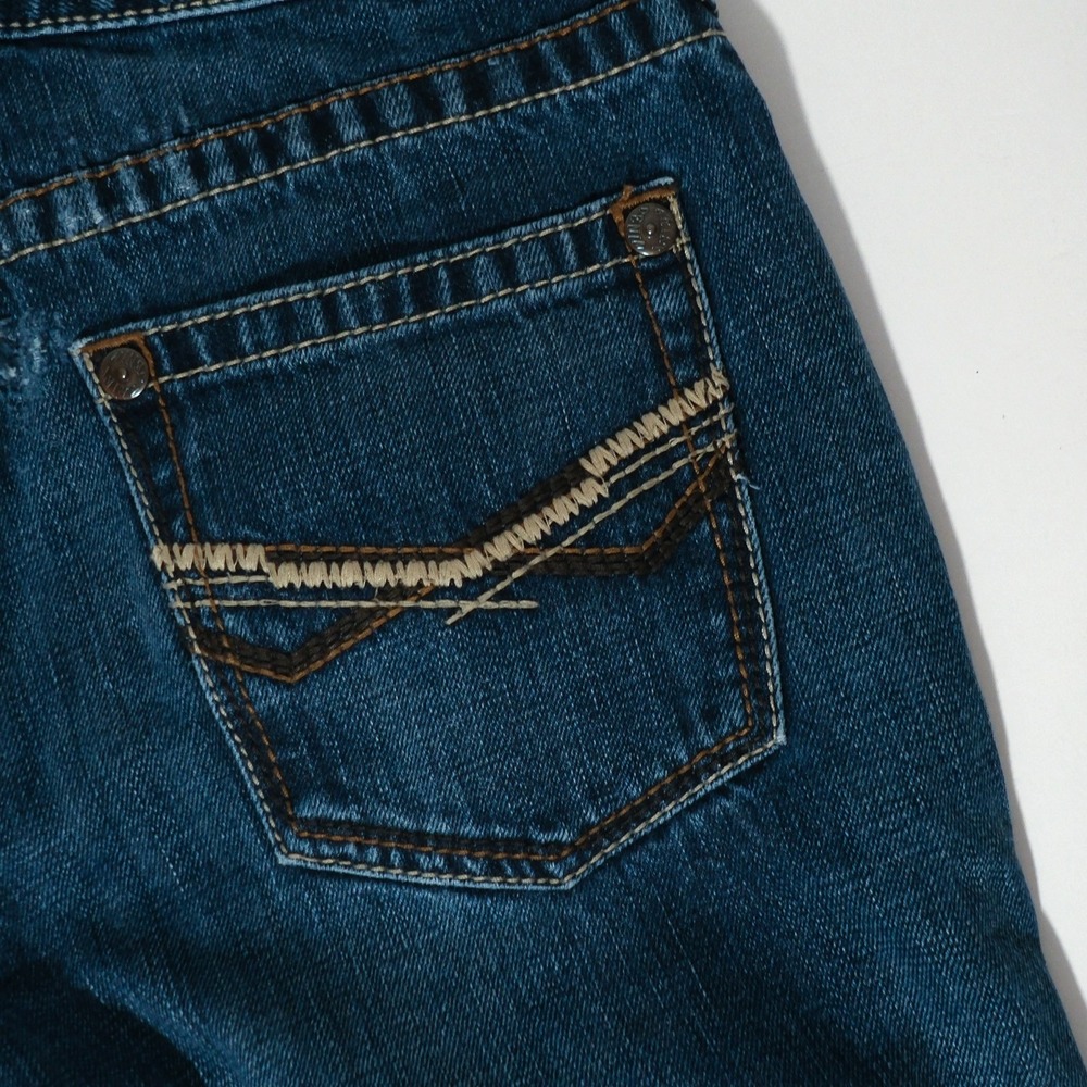 Ariat M5 Jeans Mens 30x32 Blue Low Rise Straight Western Cowboy Fade Stitching - Picture 10 of 16